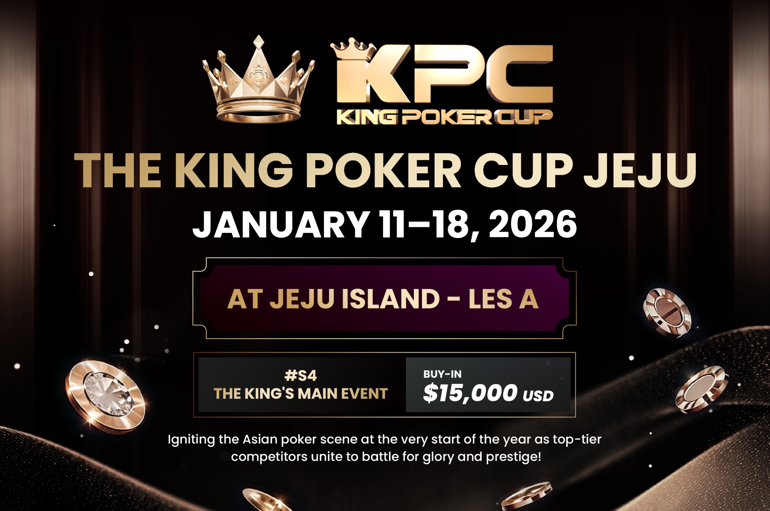 KPC x LPT Jeju Main Event เตรียมรับผู้เล่นเกิน 2,000 คนในเทศกาลโป๊กเกอร์เดือนมกราคม