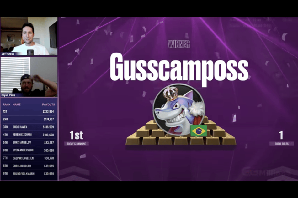 นักโป๊กเกอร์ชาวบราซิล GusTavo Silva Campos คว่ำ GGMillion$ พร้อมคว้ารางวัลใหญ่ในวันที่ 3 ของ WSOP Paradise Super Main Event